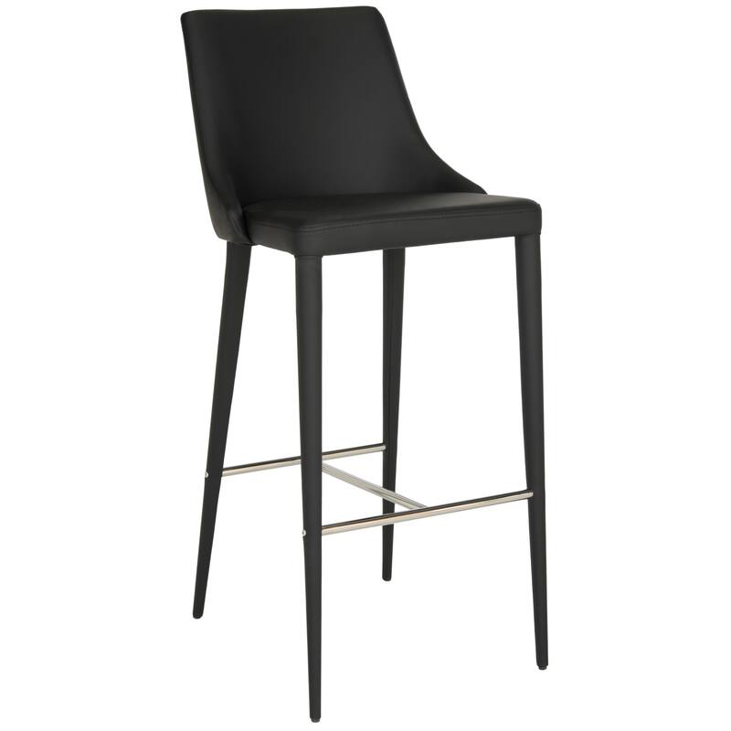 SAFAVIEH Carlene Mid-Century Dining Modern 42-inch White Leather Bar Stool - 21.2" x 18.9" x 41.8" - 21Wx19Dx42H