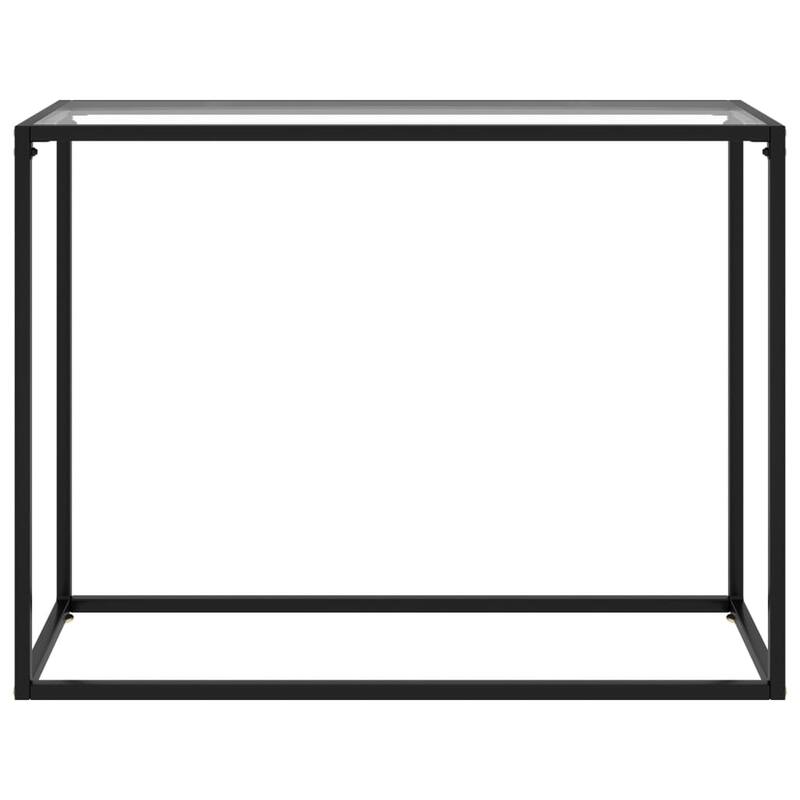 vidaXL Console Table Transparent 39.4"x13.8"x29.5" Tempered Glass - 39.4" x 13.8" x 29.5"