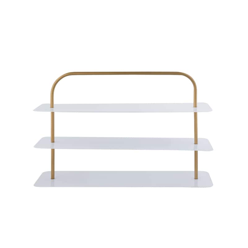 happimess Minimialist 24.5" 9-Pair 3-Tier Iron Thin Flat Plate Shoe Rack