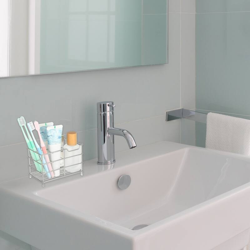 4 Slots 304 Stainless Steel Toothbrush Holder, Toothpaste Holder Stand, Bathroom Kitchen Accessories - Silver Tone
