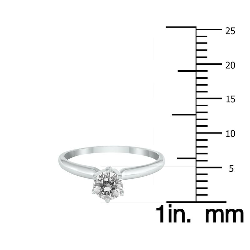 Marquee 1/2 Carat Round Diamond Solitaire Ring in 14K White Gold