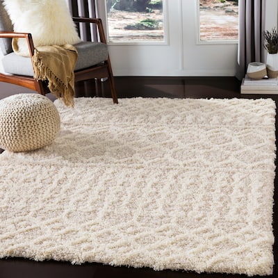 Livabliss Newton Geometric Moroccan Trellis Shag Area Rug