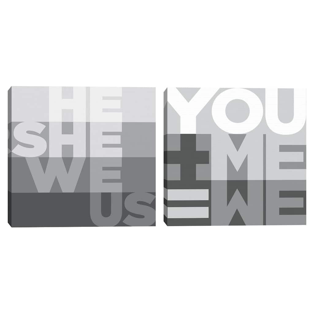 He She We Us, You Me We I Canvas Art Prints