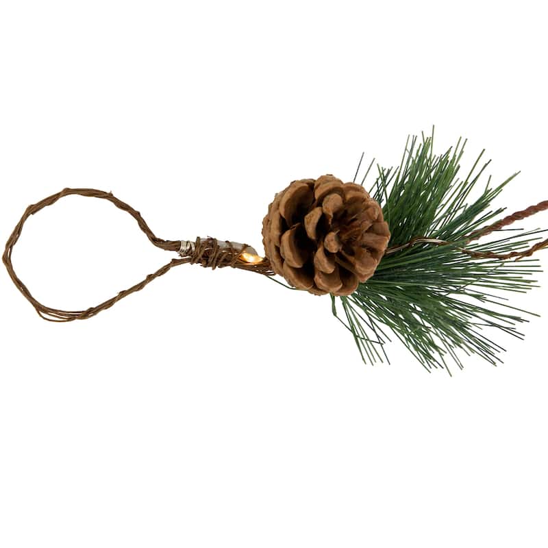 6.5' Pine and Berry Artificial Christmas Garland, Warm White LED