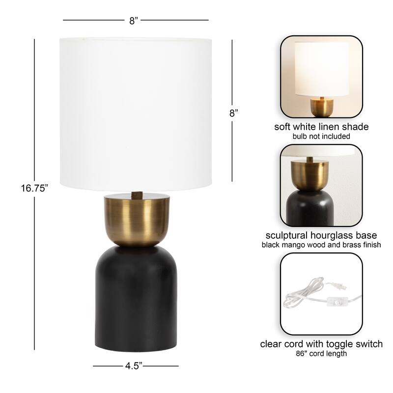 Kate and Laurel Marley Table Lamp - 8x8x17