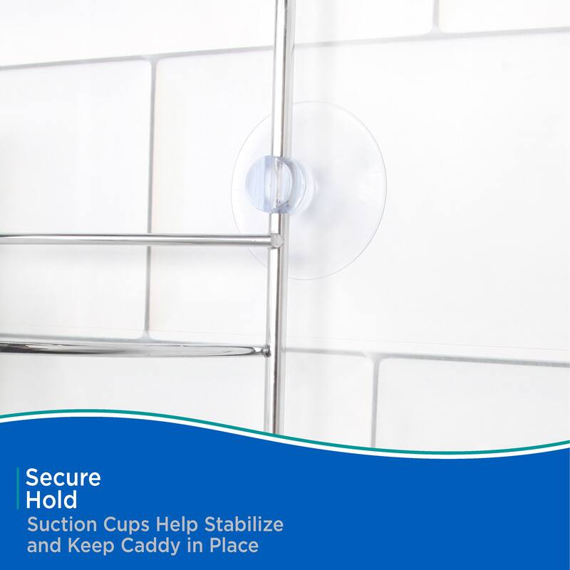 Kenney Rust-Resistant 3-Tier Large Hanging Shower Caddy - Chrome
