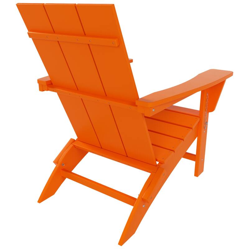 Polytrends Shoreside Modern Poly Folding Eco-Friendly All Weather Adirondack Chair (Set of 4)