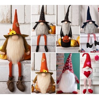 Glitzhome Fabric Gnome Fall Halloween Christmas Holiday Decor