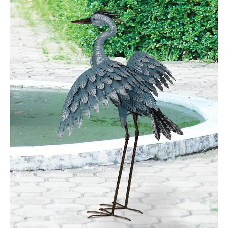 Metallic Blue Heron 27"- Wings Out