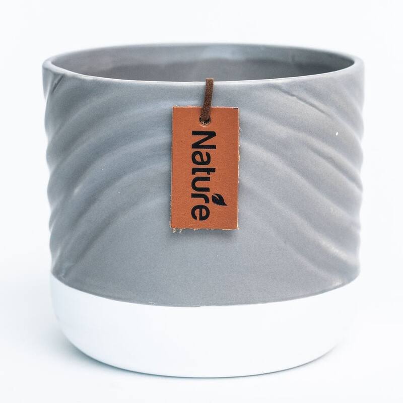 Gray And White With Nature Tag Planter