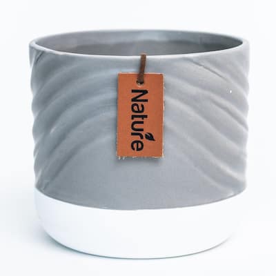 Gray And White With Nature Tag Planter