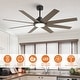 preview thumbnail 11 of 15, 60" Farmhouse Large Windmill Dimmable Ceiling Fan with Light and Remote