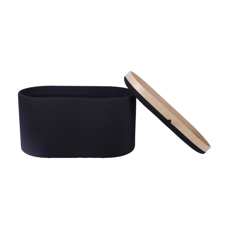 Storage Ottoman Comfortable choice, multiple functions, classic design, and cozy corners with Reversible Wooden Tray Top,