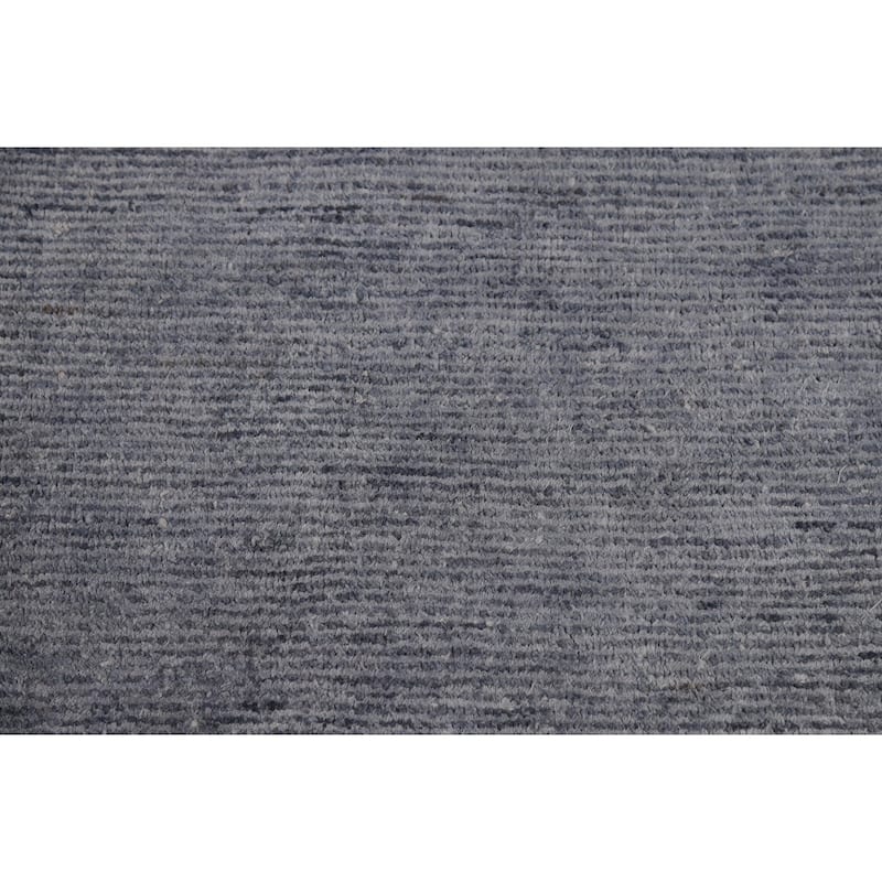 Blue Gabbeh Modern Area Rug Handmade Wool Carpet - 7'11"x 9'10"