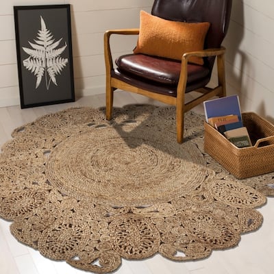 Sevita Organic Jute Medallion Area Rug, Natural