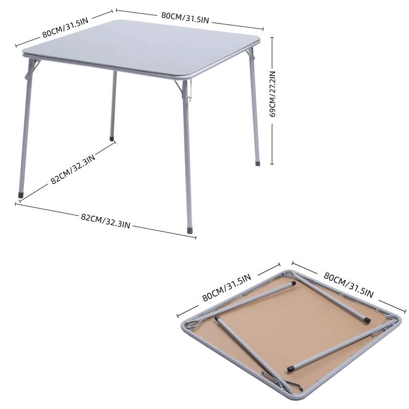 Homy Casa Modern Paded Square Dining Table with Easy-Clean PVC Top