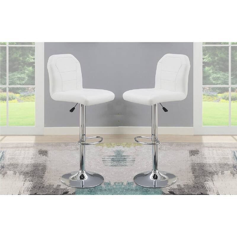 Set of 2 Modern Adjustable Bar Stools Chairs with Chrome Base