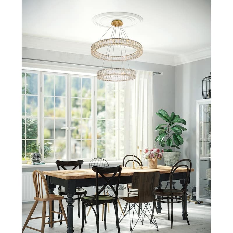 Indigo Home 28 inch LED double ring chandelier