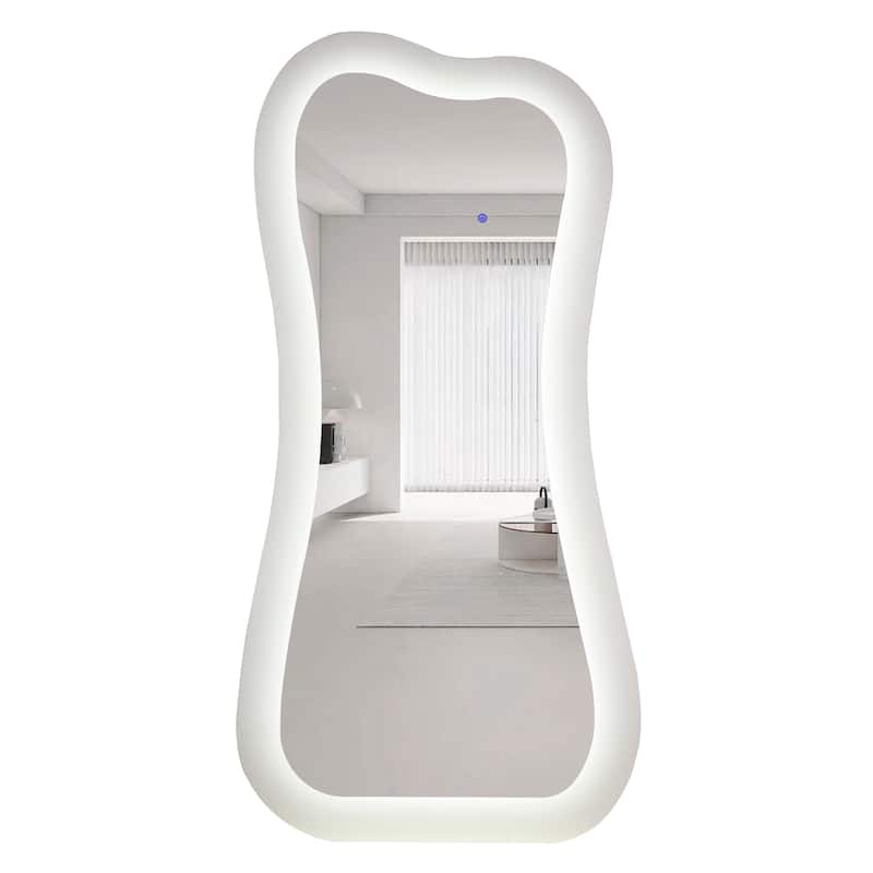 Asymmetrical Lighted Floor Mirror Full Length Mirror