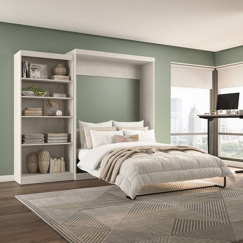 Pur Queen Murphy Bed with Closet Organizer (101W) by Bestar