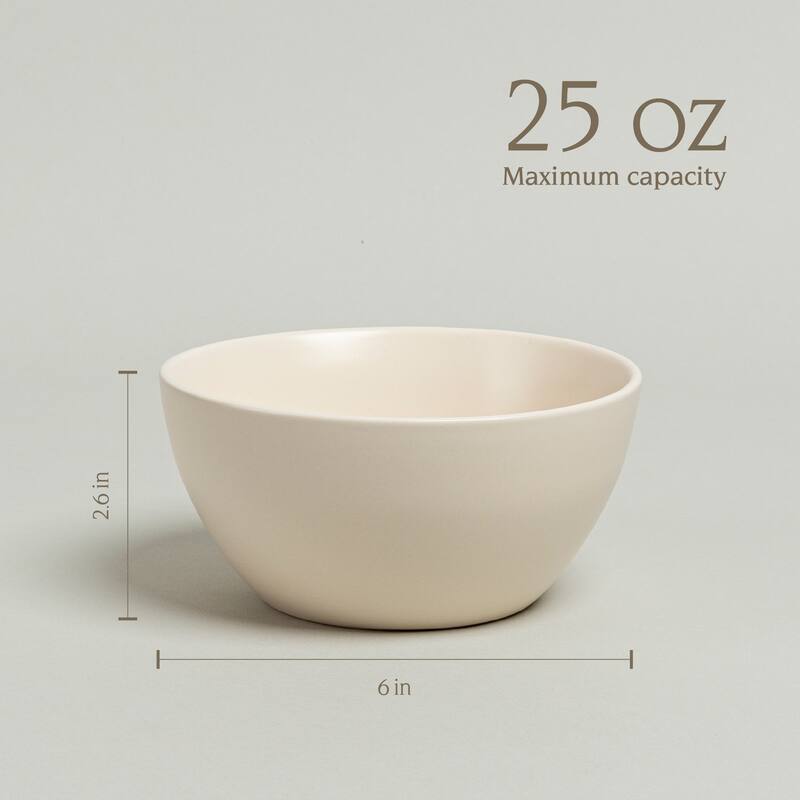 over&back Coupe 25oz Semi-Matte Stoneware Cereal Bowls
