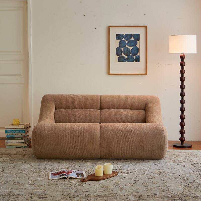 2-Seater Couch,Deep Seat Modern Sofa with Chenille Fabric