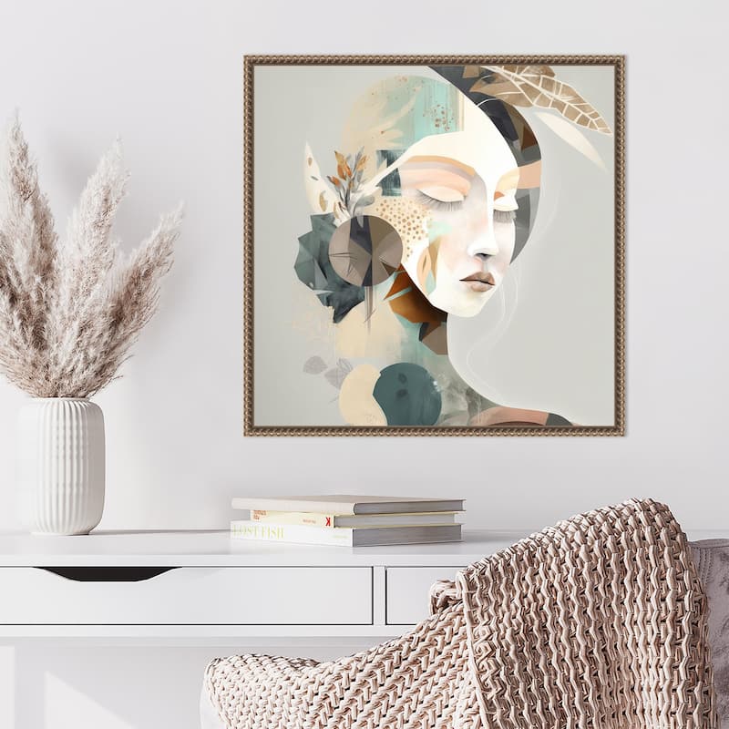 Piper by Bella Eve Framed Canvas Wall Art Print - Sylvie Beaded Gold
