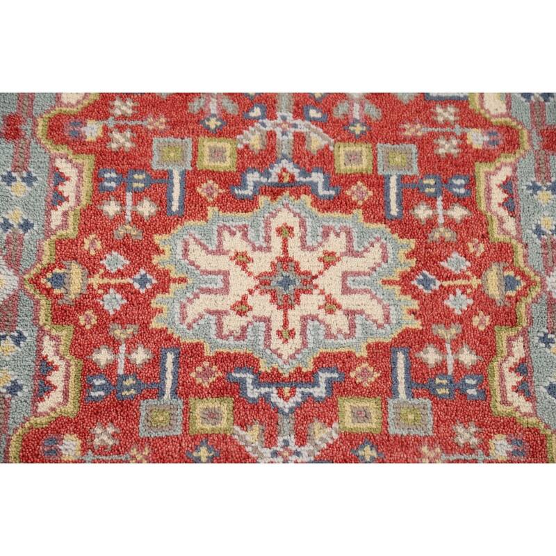 Geometric Kazak Foyer Rug Hand-Knotted Oriental Wool Carpet - 2'0" x 3'0"