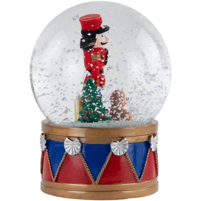 6" Christmas Nutcracker with Teddy Bear Musical Water Globe