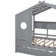 preview thumbnail 36 of 34, Playhouse Design Full Size House Wooden Bed With Trundle, Modern Design for Kids with Storage Shlef-White
