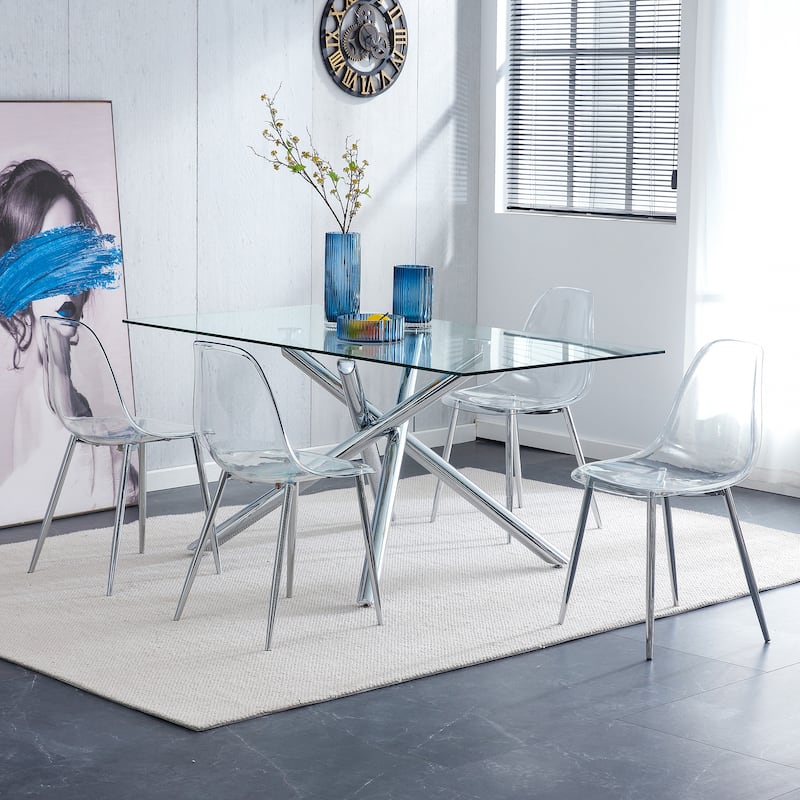 Modern minimalist transparent dining chair