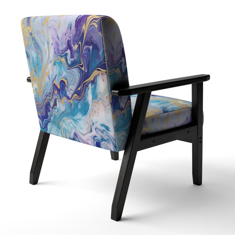 Designart "Segment Layers of Marbled Rock" Upholstered Fractals Accent Chair and Arm Chair