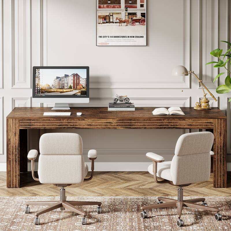 79 Inch Extra Long Desk, Two Person Desk Double Desk for Home Office