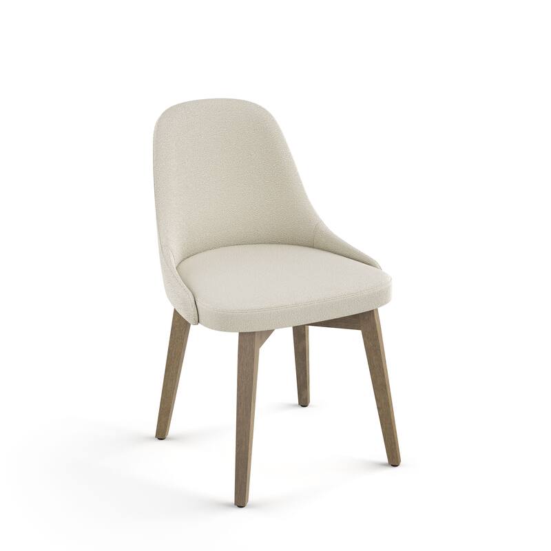 Amisco Hadley Upholstered Dining Chair with Solid Wood Legs - Cream Boucle Polyester / Beige Wood