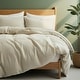 preview thumbnail 6 of 9, Flax Linen Cotton Blend Duvet Cover Set, Durable, and Moisture-Wicking, 3 Piece Bedding Set