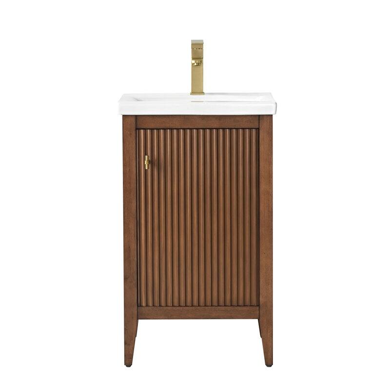 Vanity Art 20" Single Sink Bathroom Vanity Cabinet with Ceramic Top