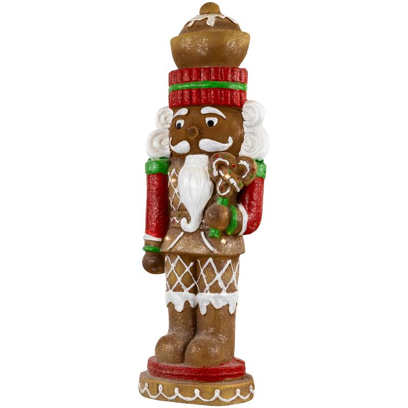LED Lighted Gingerbread Nutcracker Christmas Figurine - 25.5"