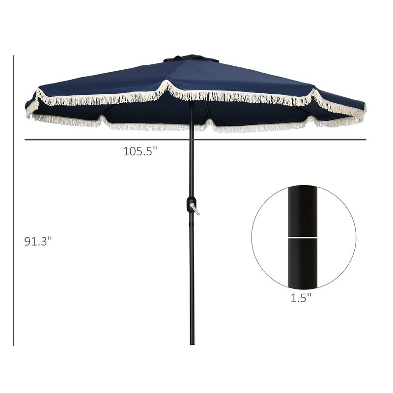 9ft Patio Umbrella with Push Button Tilt and Crank