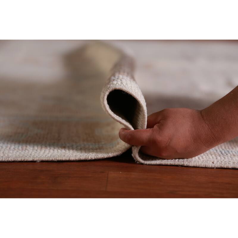 Hand Knotted Oriental 100% Wool Carpet Transitional Floral Beige & Ivories Oushak Area Rug - 11' 5'' X 9' 0''