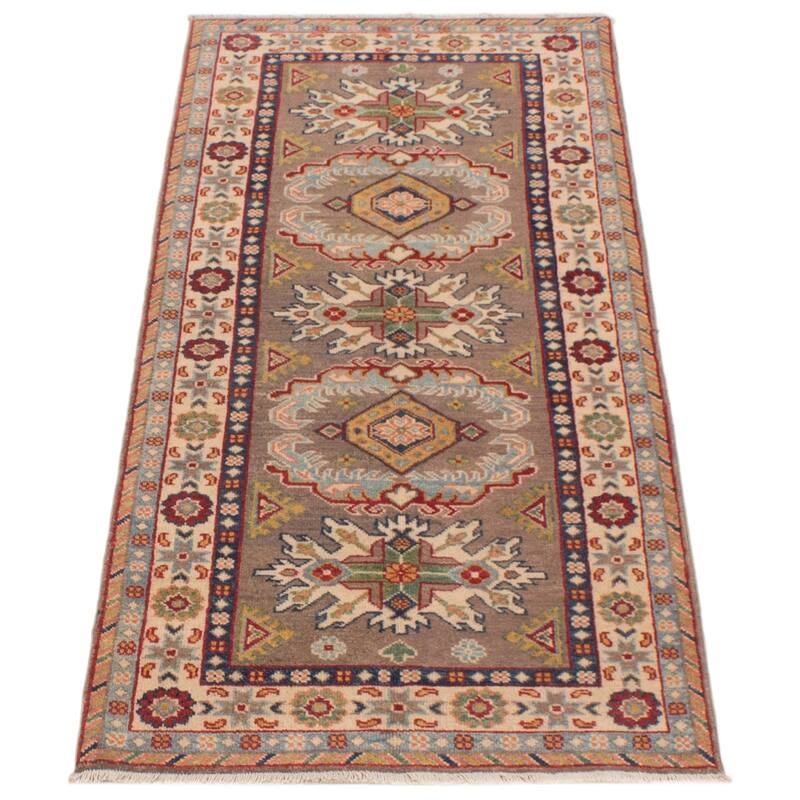 ECARPETGALLERY Hand-knotted Uzbek Ghazni Brown Wool Rug - 2'8 x 6'7