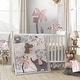 preview thumbnail 1 of 4, Lambs & Ivy Calypso Pink/Gray Koala, Elephant & Monkey Nursery 4-Piece Baby Crib Bedding Set