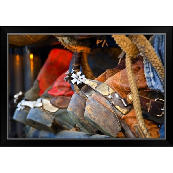 "Closeup Of Boots" Black Framed Print
