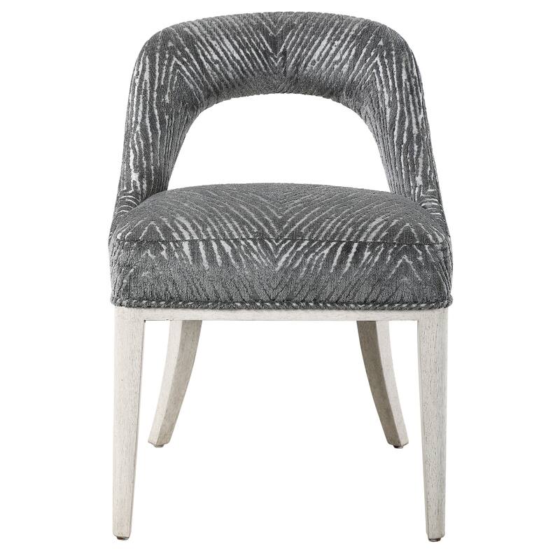30" Gray and White Decorative Accent Chair