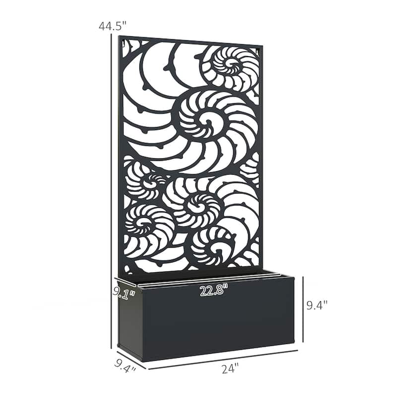 24" Black Metal Wall-Mountable Raised Garden Bed with Drainage Slots for Healthy Plants - 24" L x 9.1" W x 44.5" H