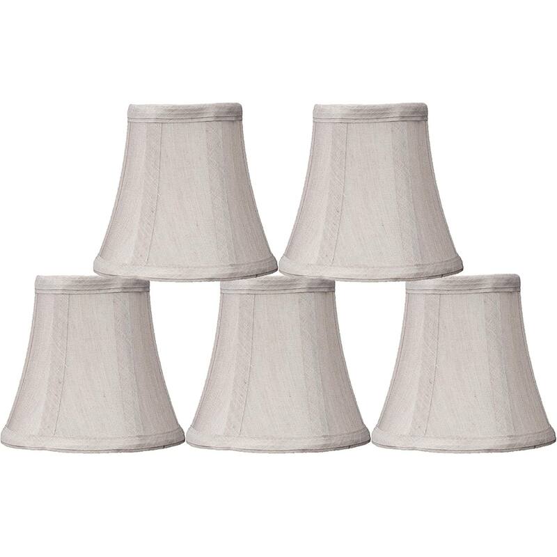 Double Trim Chandelier Mini Lamp Shade, 5-inch, Bell, Clip On, Champange - 5*5