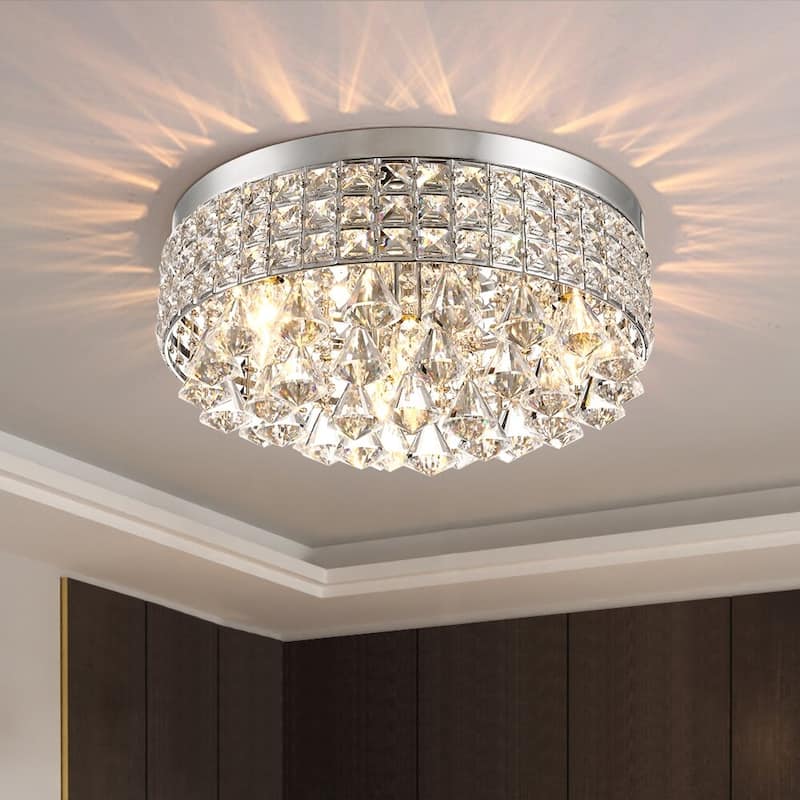 Maxax 4 - Light 15'' Crystal Metal Flush Mount - N/A