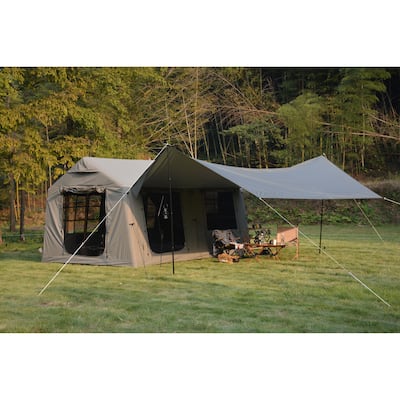 9.8 x13ft with canopy, Inflatable Camping Tents with Hand Pump, Air Glamping Tents, Easy Setup Waterproof and Windproof