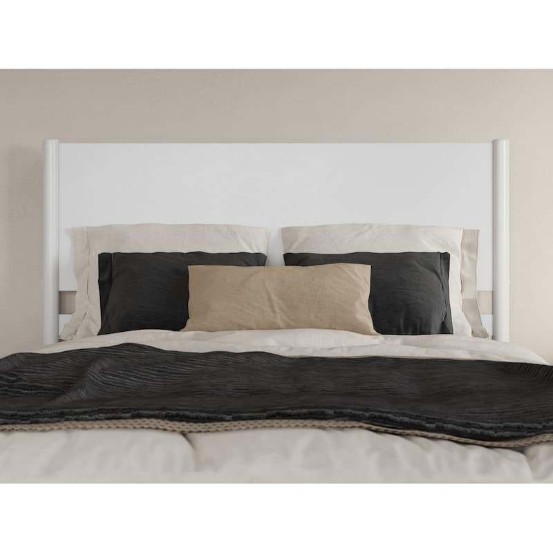 Solid Wood Low Profile Platform Bed - Modern Bedroom Furniture in White