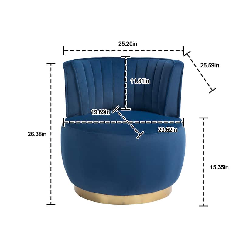 360 Swivel Barrel Chair, Velvet Modern Accent Chair, Upholstered Mid Century Comfy Arm Chair, Round Sherpa Side Chair