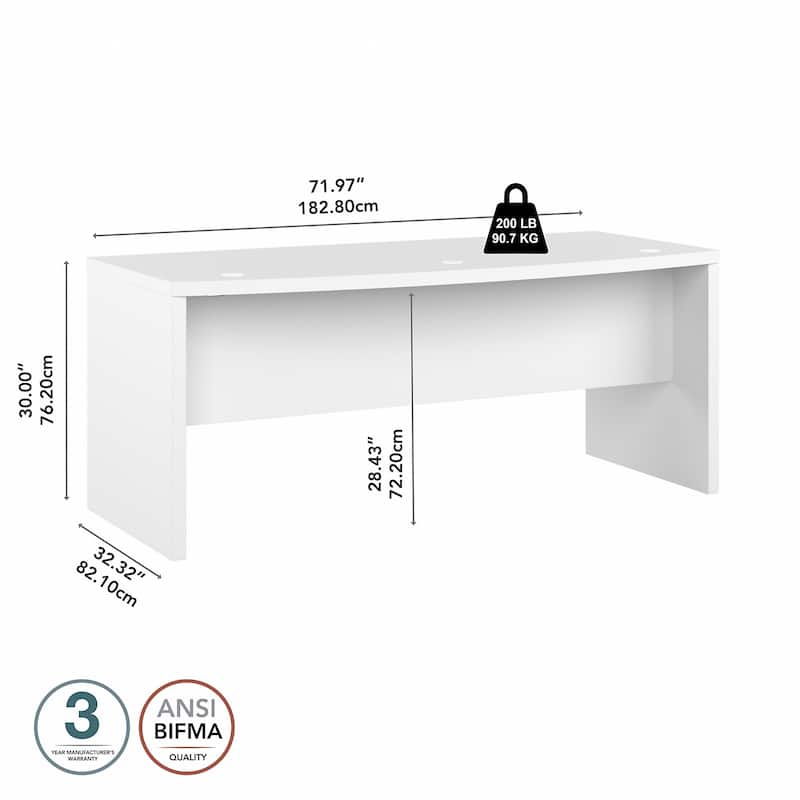 Echo 72W Bow Front Desk by Bush Business Furniture